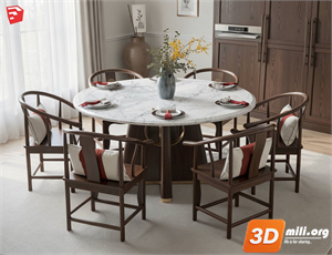 Dining Table Set Skp Files
